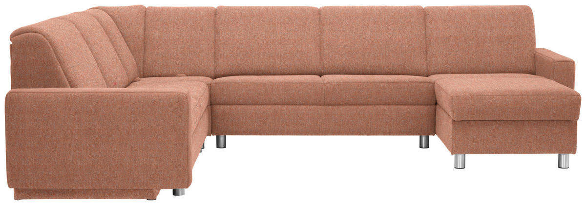 WOHNLANDSCHAFT  in Chenille Orange  - Alufarben/Orange, KONVENTIONELL, Kunststoff/Textil (236/322/158cm) - Sedda