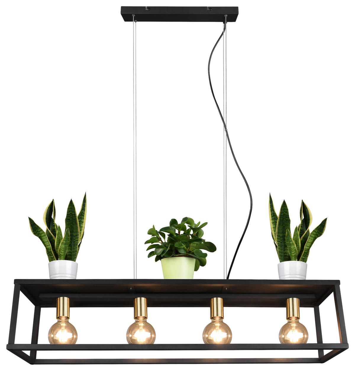 HÄNGELEUCHTE 100/20/150 cm  - Schwarz, Design, Metall (100/20/150cm)