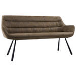 SITZBANK 177,5/87/64 cm Struktur Waldgrün  - Waldgrün/Schwarz, Design, Textil/Metall (177,5/87/64cm) - Hom`in