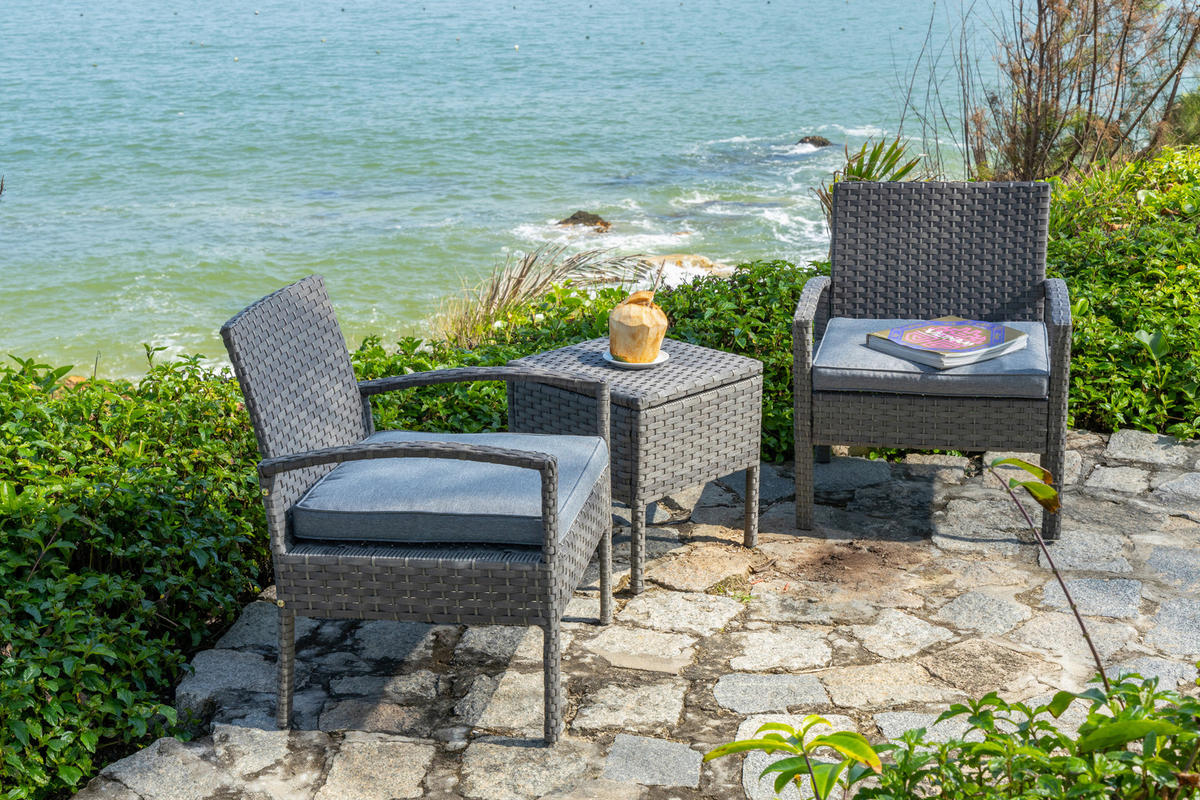 BALKÓNOVÁ ZOSTAVA  - sivá/tmavosivá, Modern, kov/textil - Luca Bessoni