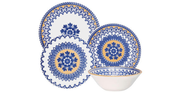 KOMBISERVICE CELIA 16-teilig  - Blau/Gelb, LIFESTYLE, Keramik - Novel