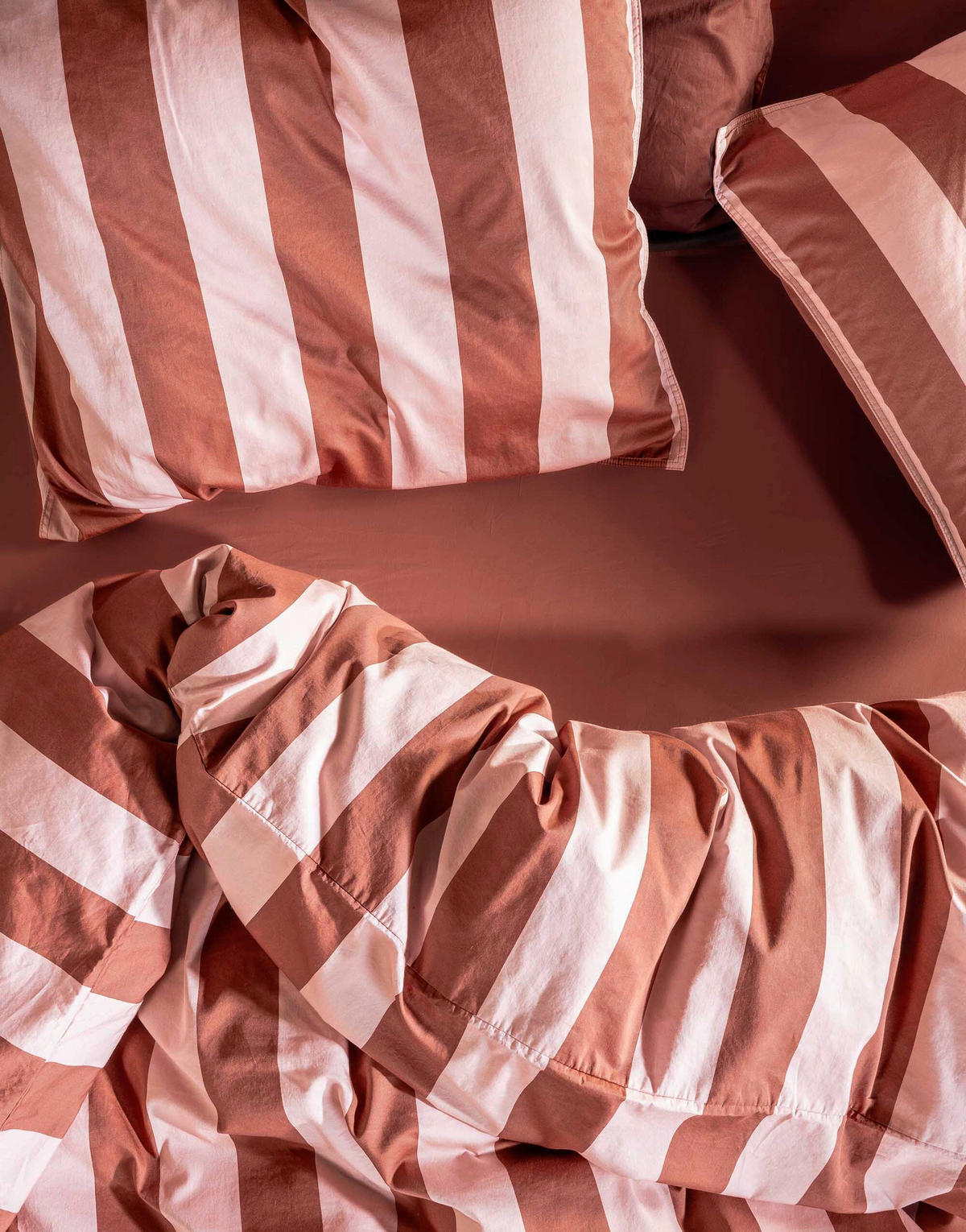 BETTWÄSCHE 3-teilig Minte Satin 200/200 cm  - Hellrosa/Terracotta, KONVENTIONELL, Textil (200/200cm) - Essenza