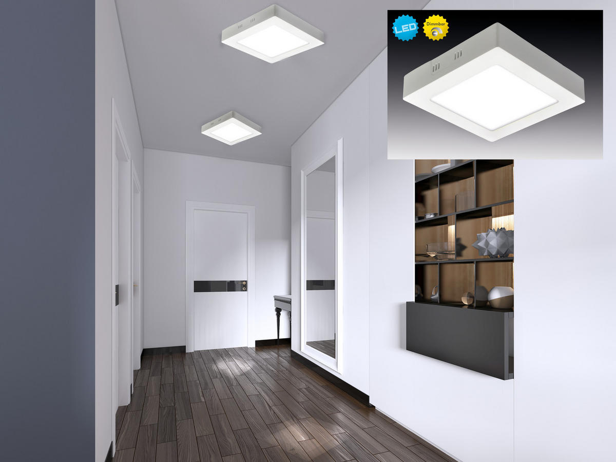 LED-DECKENLEUCHTE 30/30/3,5 cm   - Weiß, Basics, Kunststoff/Metall (30/30/3,5cm) - Näve