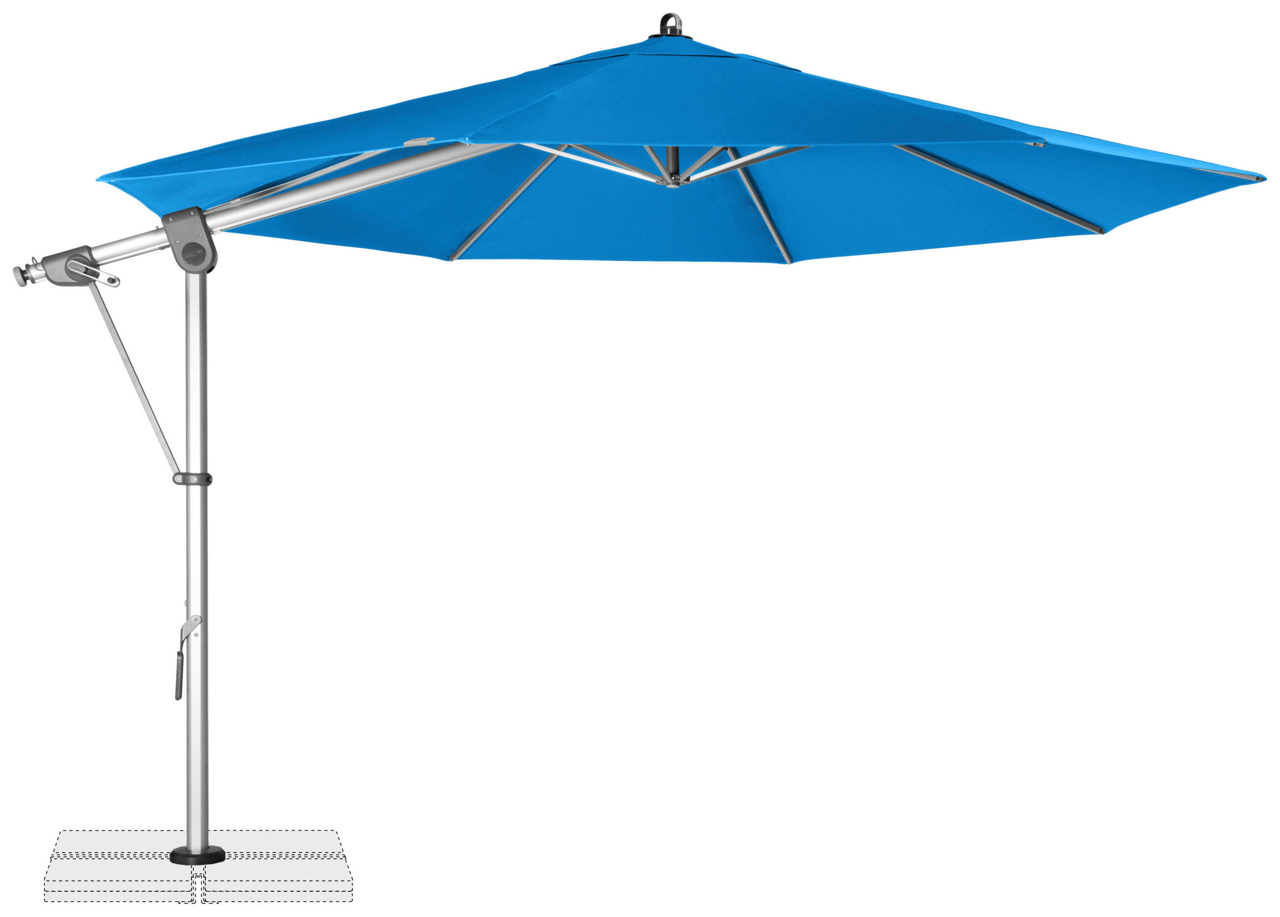 AMPELSCHIRM 350 cm Blau  - Blau/Silberfarben, Basics, Textil/Metall (350/350cm) - Doppler