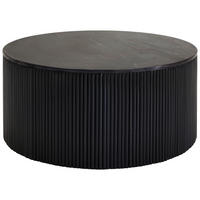 KONFERENČNÍ STOLEK, černá, dřevo, kámen, 90/90/40 cm - černá, Design, dřevo/kámen (90/90/40cm) - MID.YOU