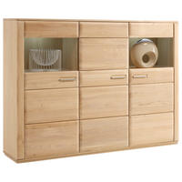 HIGHBOARD  in 179/131/38 cm  - Eichefarben, Design, Glas/Holz (179/131/38cm) - Livetastic