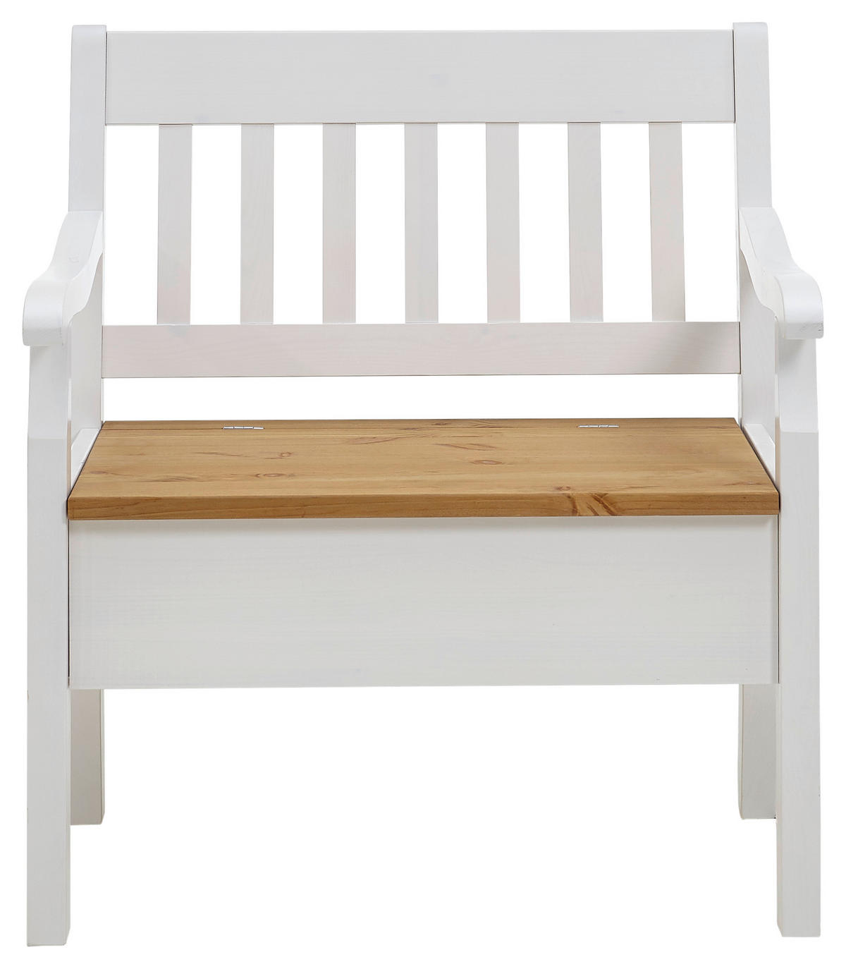SITZBANK 83/93/58 cm Laugenfarbig, Weiß Kiefer massiv  - Laugenfarbig/Weiß, ROMANTIK / LANDHAUS, Holz (83/93/58cm) - Boxxx