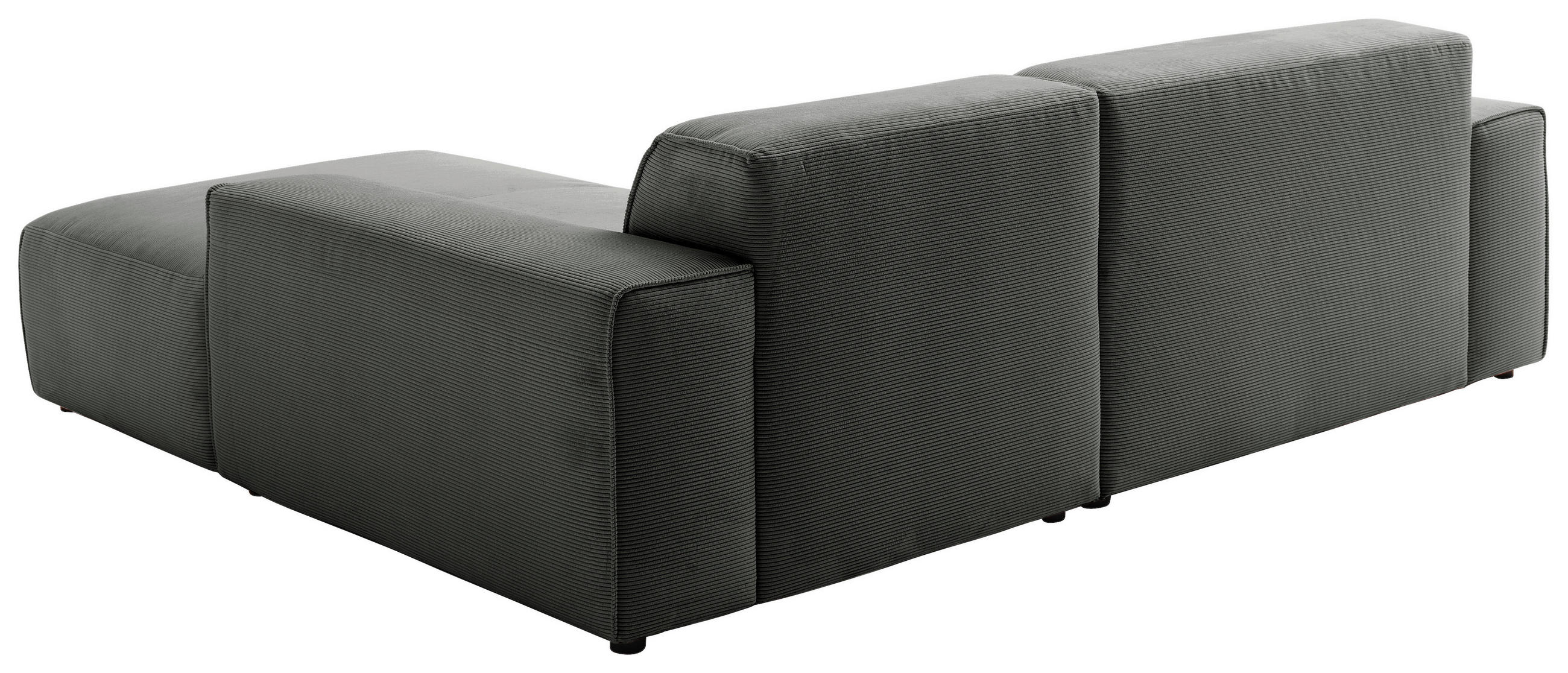 ECKSOFA in Cord Anthrazit  - Anthrazit/Schwarz, Design, Kunststoff/Textil (230/189cm) - Pure Home Lifestyle