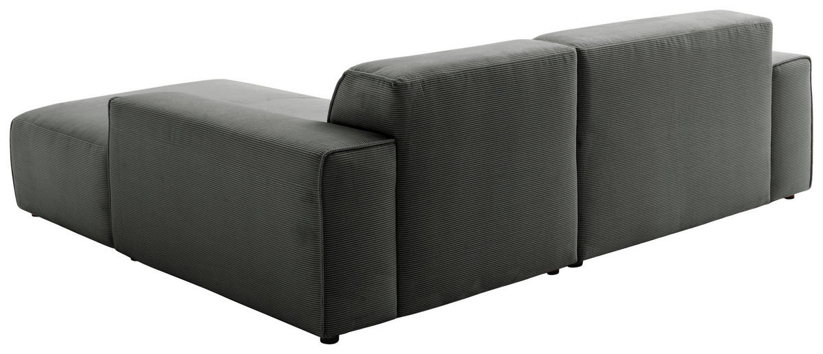 ECKSOFA in Cord Anthrazit  - Anthrazit/Schwarz, Design, Kunststoff/Textil (230/189cm) - Pure Home Lifestyle