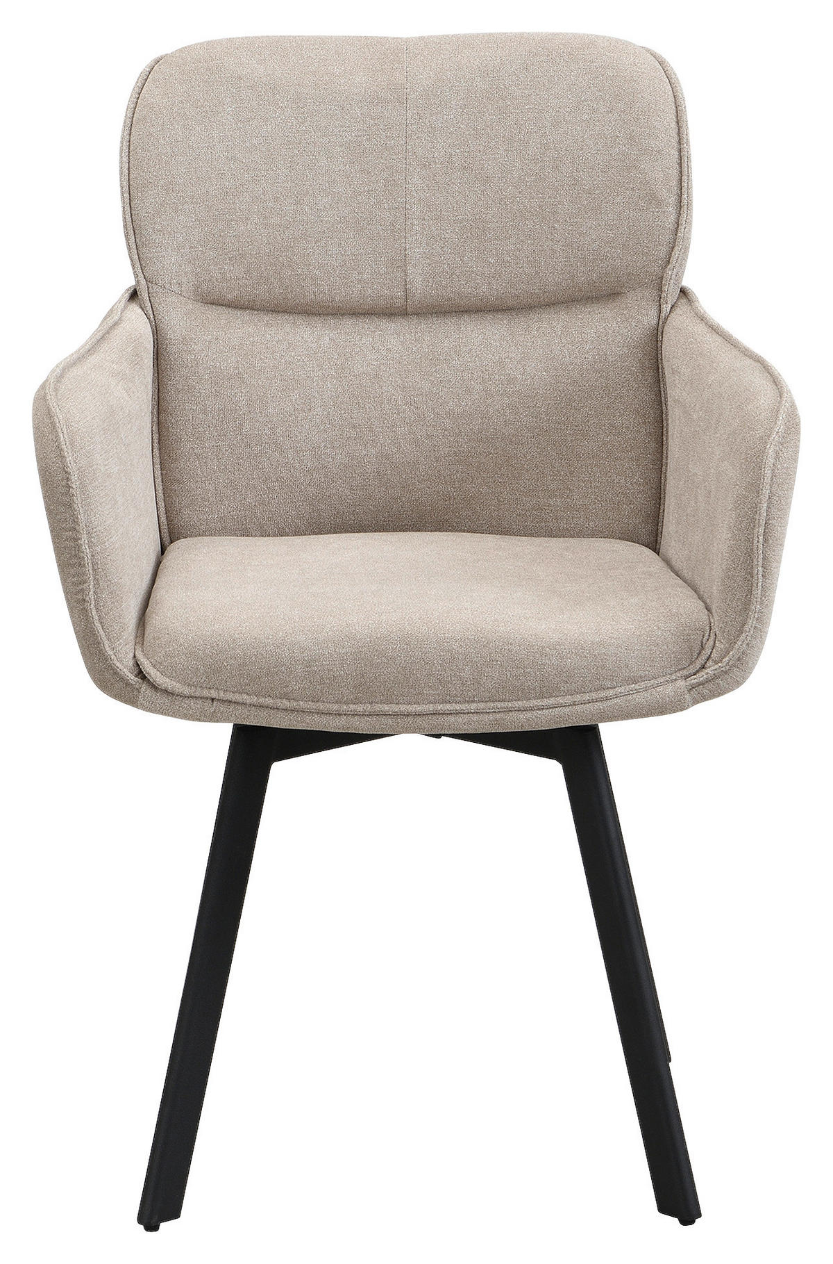 STUHL-SET Webstoff Schwarz, Taupe  - Taupe/Schwarz, MODERN, Textil/Metall (61/90/63cm) - MID.YOU