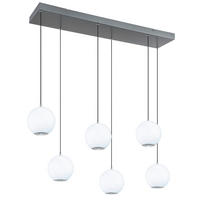 ZÁVĚSNÉ LED SVÍTIDLO, 97,5/30/150 cm - šedá/bílá, Konvenční, kov/plast (97,5/30/150cm) - Globo