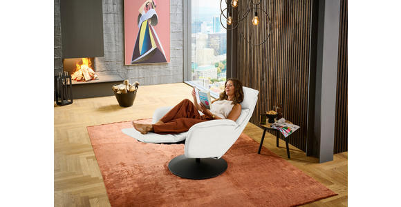RELAXSESSEL in Leder Weiß  - Schwarz/Weiß, Design, Leder/Metall (76/108/86cm) - Dieter Knoll