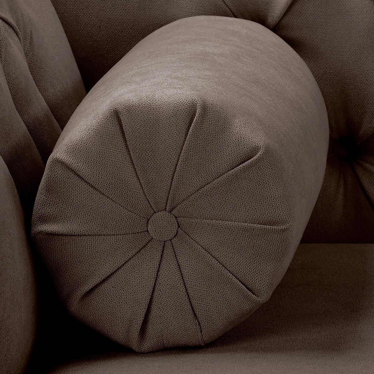 RÉCAMIERE Mikrofaser Graubraun  - Graubraun/Braun, Design, Holz/Textil (185/93/75cm) - Livetastic