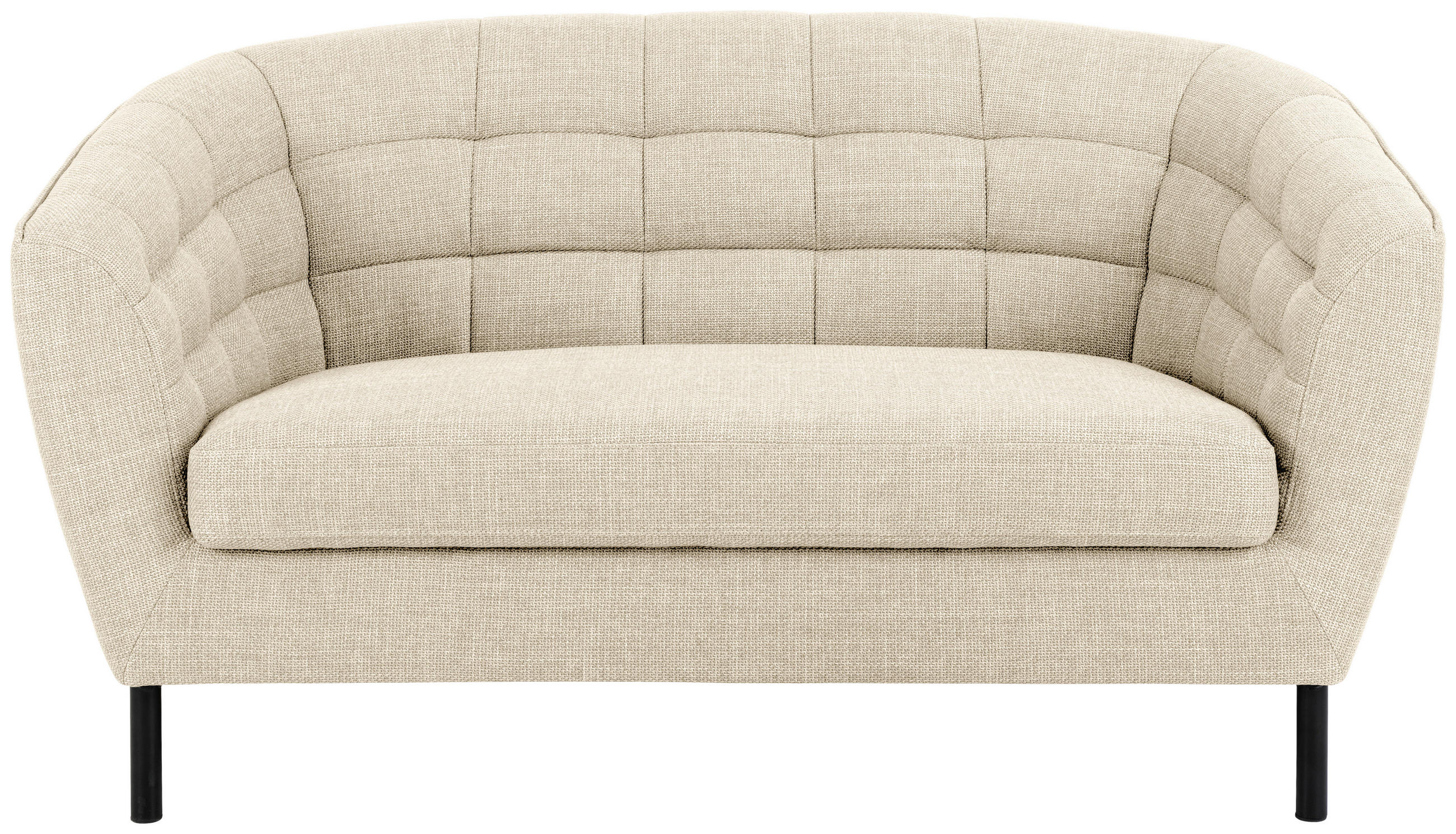 2-SITZER-SOFA in Bouclé Creme  - Creme/Schwarz, Design, Textil/Metall (150/78/84cm) - MID.YOU