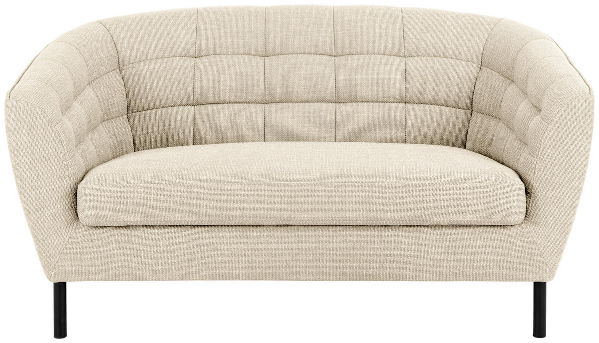 KÉTÜLÉSES KANAPÉ textil krémszínű  - krémszínű/fekete, Design, textil/fém (150/78/84cm) - MID.YOU