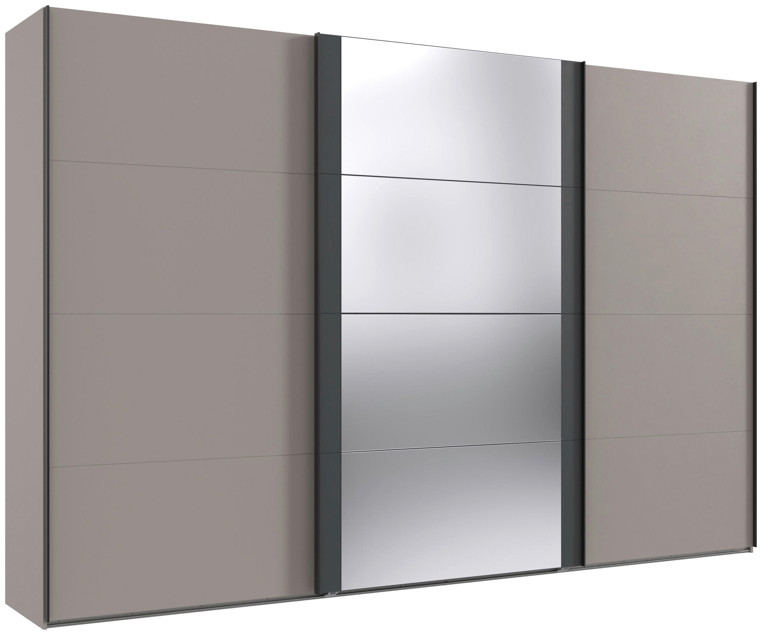 SCHWEBETÜRENSCHRANK  in Graphitfarben, Sahara  - Schwarz/Graphitfarben, KONVENTIONELL, Glas/Holzwerkstoff (360/236/64cm) - Carryhome