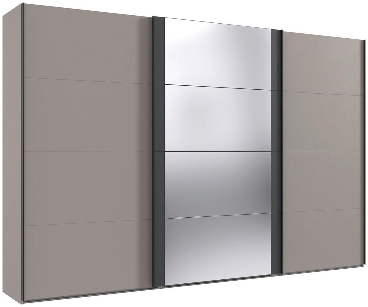 SCHWEBETÜRENSCHRANK  in Graphitfarben, Sahara  - Schwarz/Graphitfarben, KONVENTIONELL, Glas/Holzwerkstoff (360/236/64cm) - Carryhome