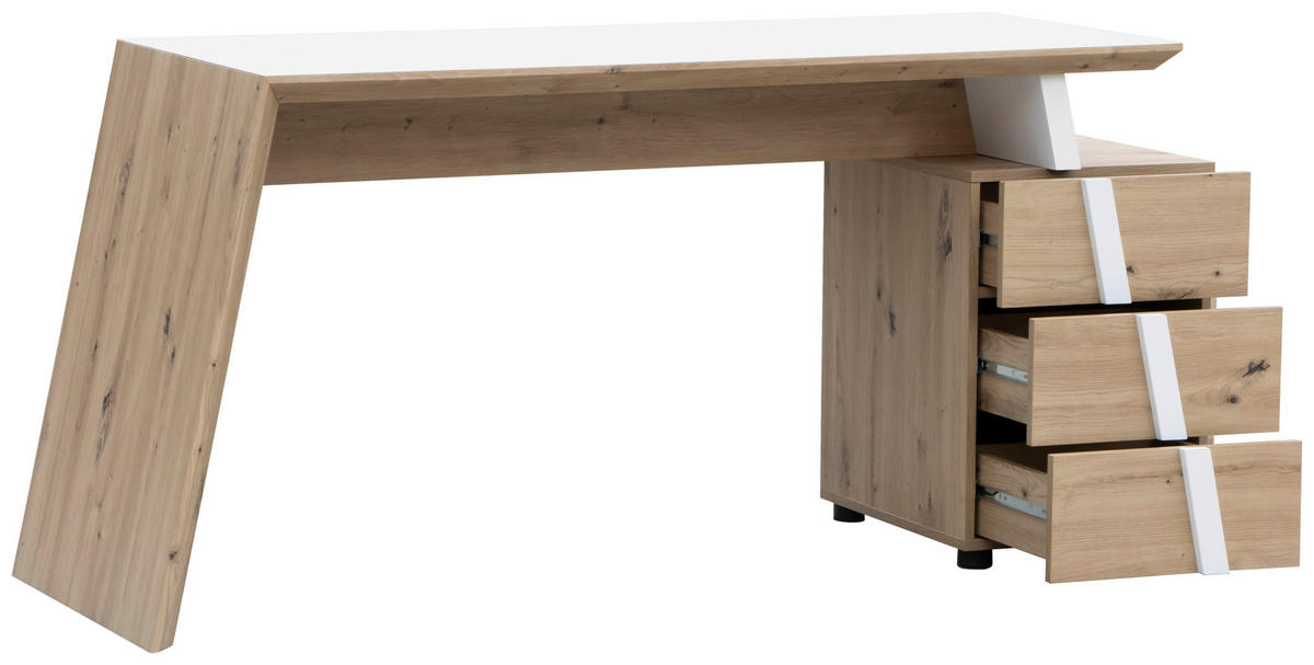 ÍRÓASZTAL  - fekete/Artisan tölgy, Design, műanyag/faalapú anyag (166/60/75cm) - Cantus