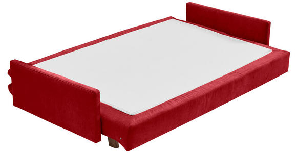 SCHLAFSOFA Flachgewebe Rot  - Eichefarben/Rot, KONVENTIONELL, Holz/Textil (220/85/98cm) - Carryhome