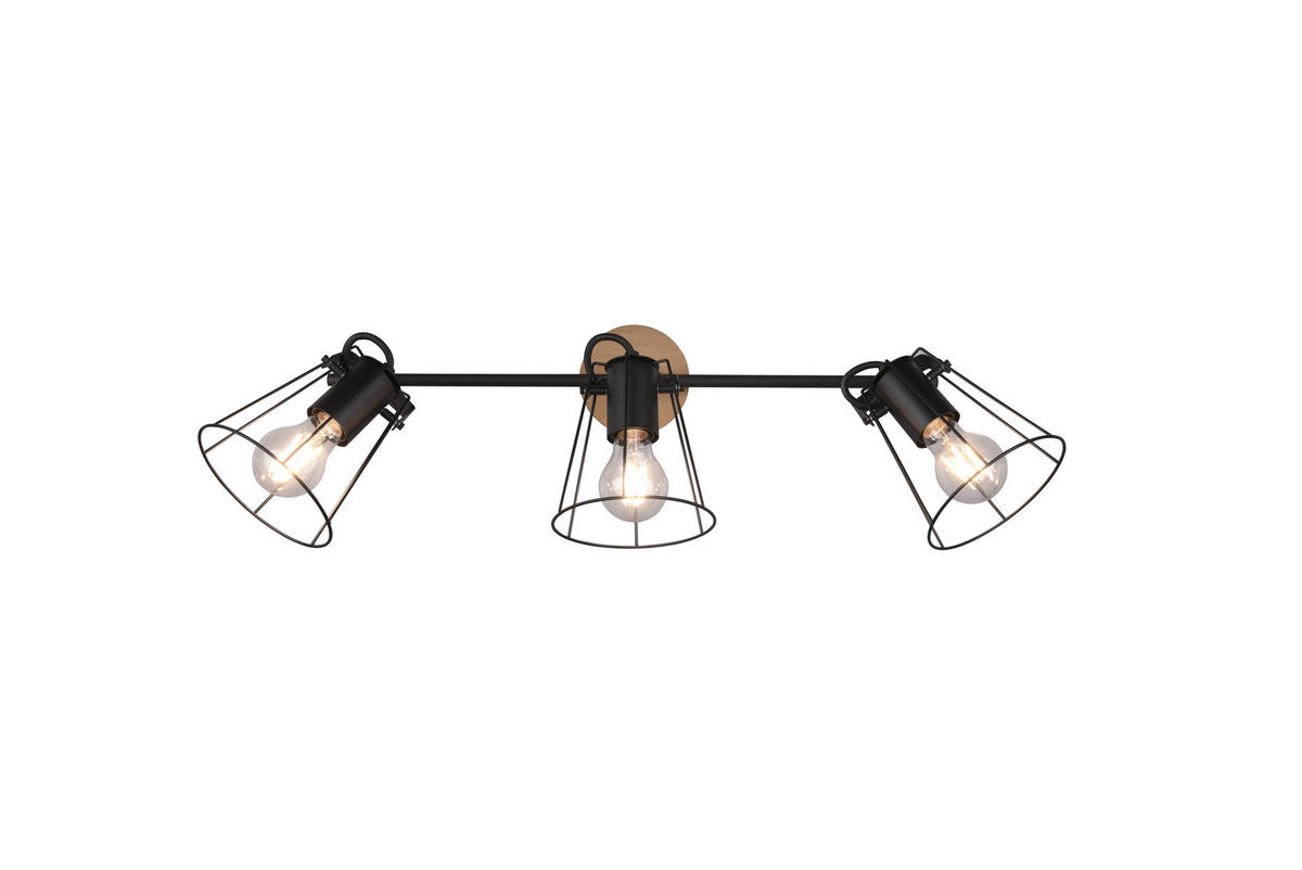 REFLEKTOR   62/31/14 cm            - črna/naravne barve, Trend, kovina/les (62/31/14cm)