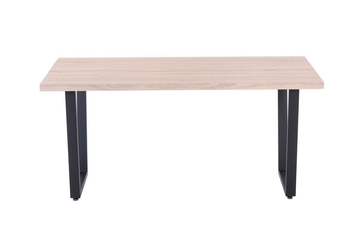 ESSTISCH rechteckig Naturfarben, Schwarz  - Schwarz/Naturfarben, Design, Holzwerkstoff/Metall (160/90/75cm) - Livetastic
