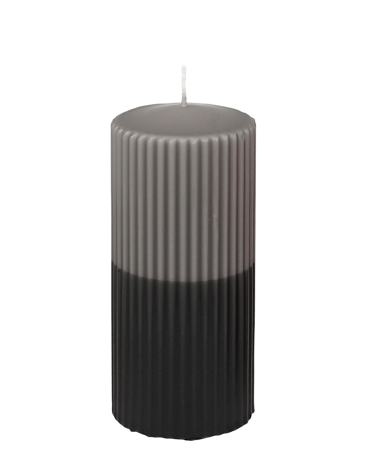 KERZE - Grau, Basics, Kunststoff (6,8/15cm) - Steinhart