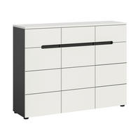 SCHUHSCHRANK  in 120/94/37 cm  - Schwarz/Weiß, Design, Holzwerkstoff/Kunststoff (120/94/37cm) - Livetastic