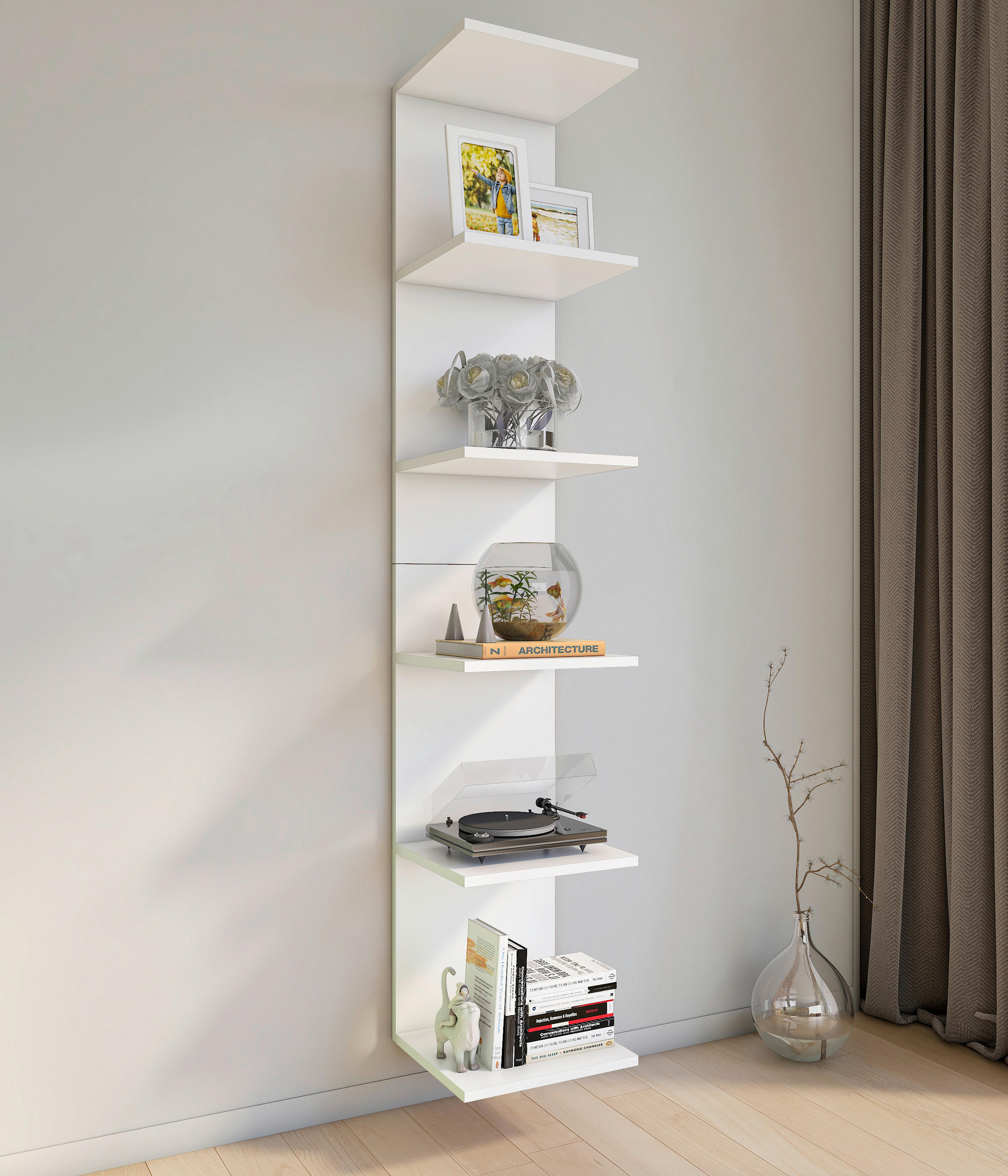 WANDREGAL 35/180/30 cm  - Weiss, Modern, Holzwerkstoff (35/180/30cm) - MID.YOU