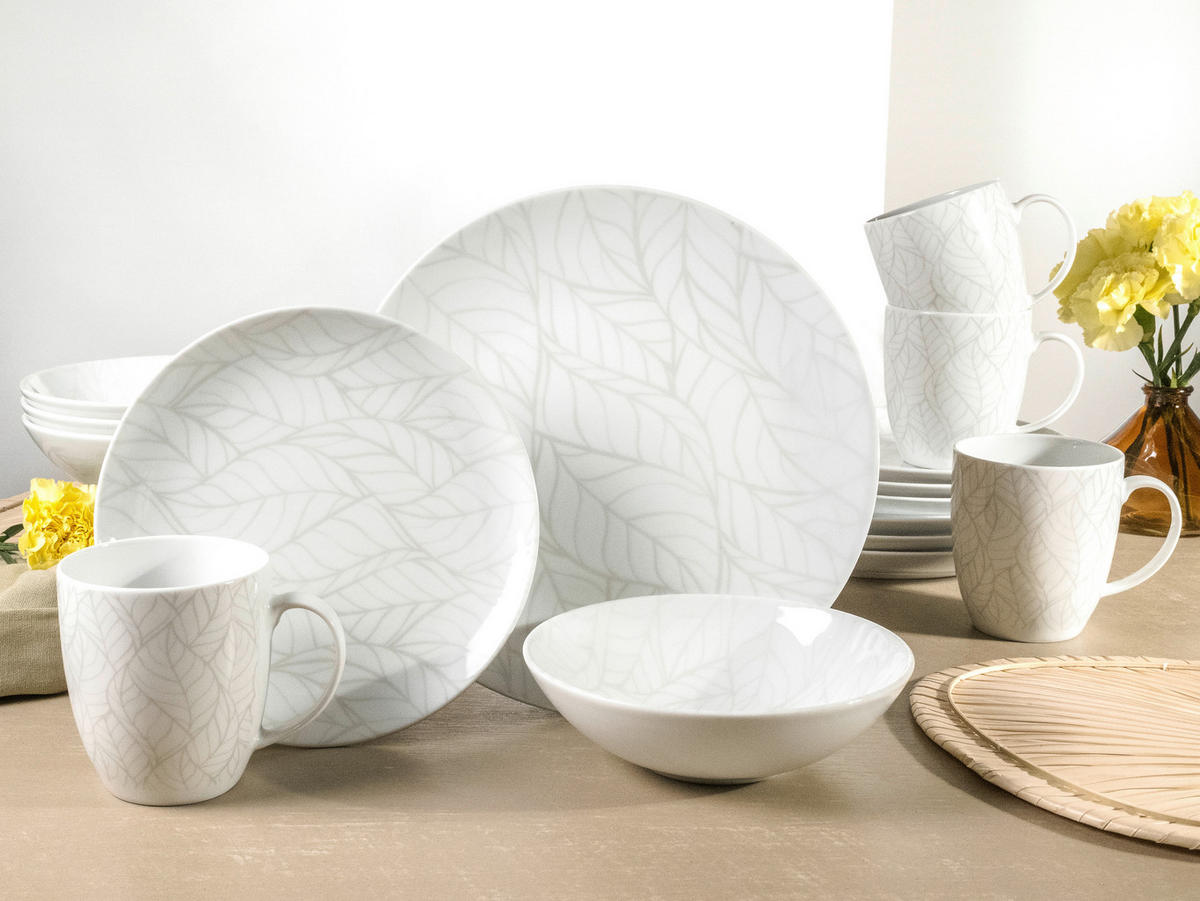 KOMBISERVICE Multicolor, Weiß 16-teilig  - Multicolor/Weiß, Basics, Keramik - Creatable