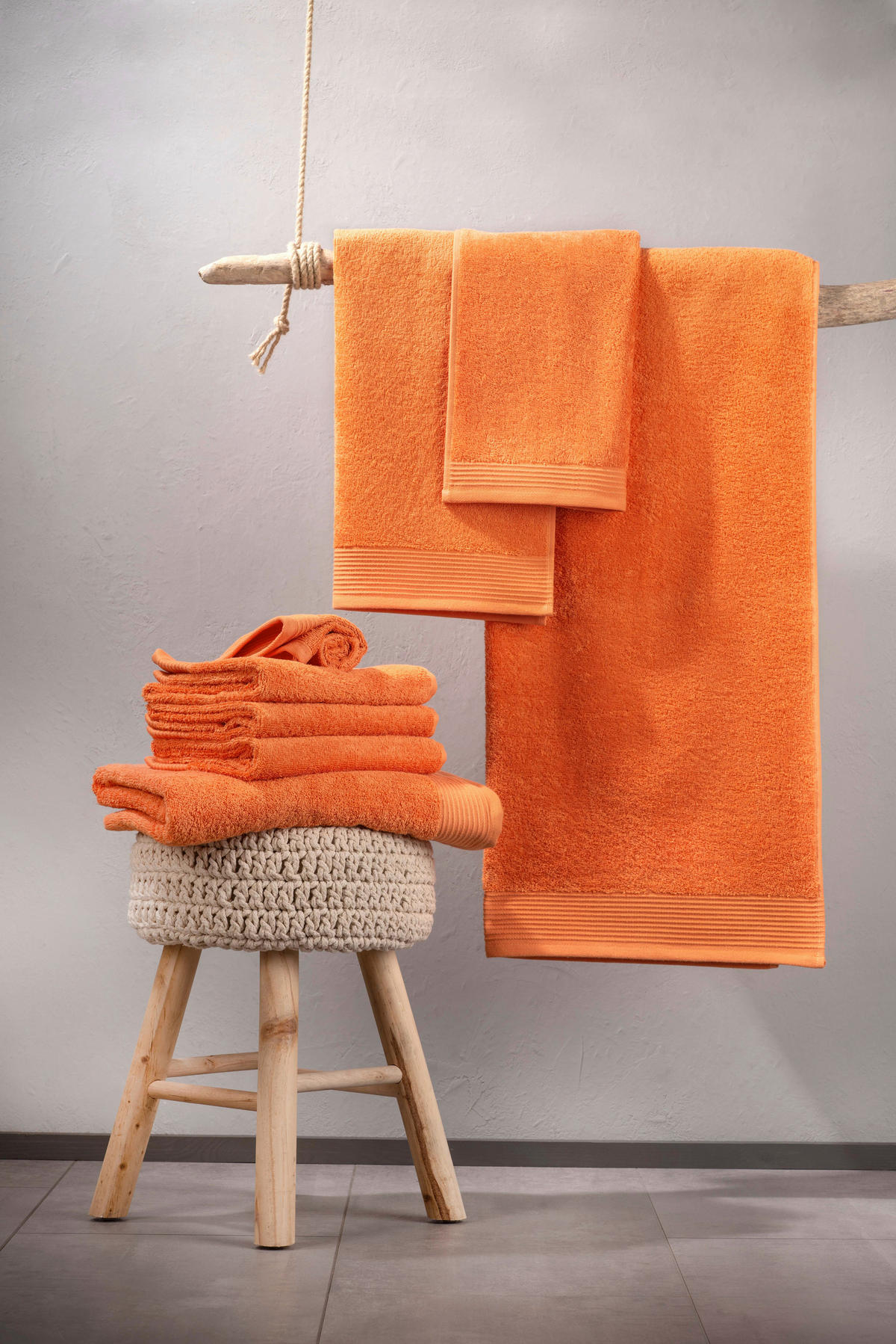 FROTTIERSET PANA Dunkelorange 8-teilig  - Dunkelorange, Basics, Textil