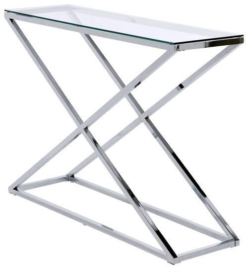 KONSOLENTISCH in Metall, Glas 100/30/74 cm    - Klar/Chromfarben, MODERN, Glas/Metall (100/30/74cm) - Livetastic