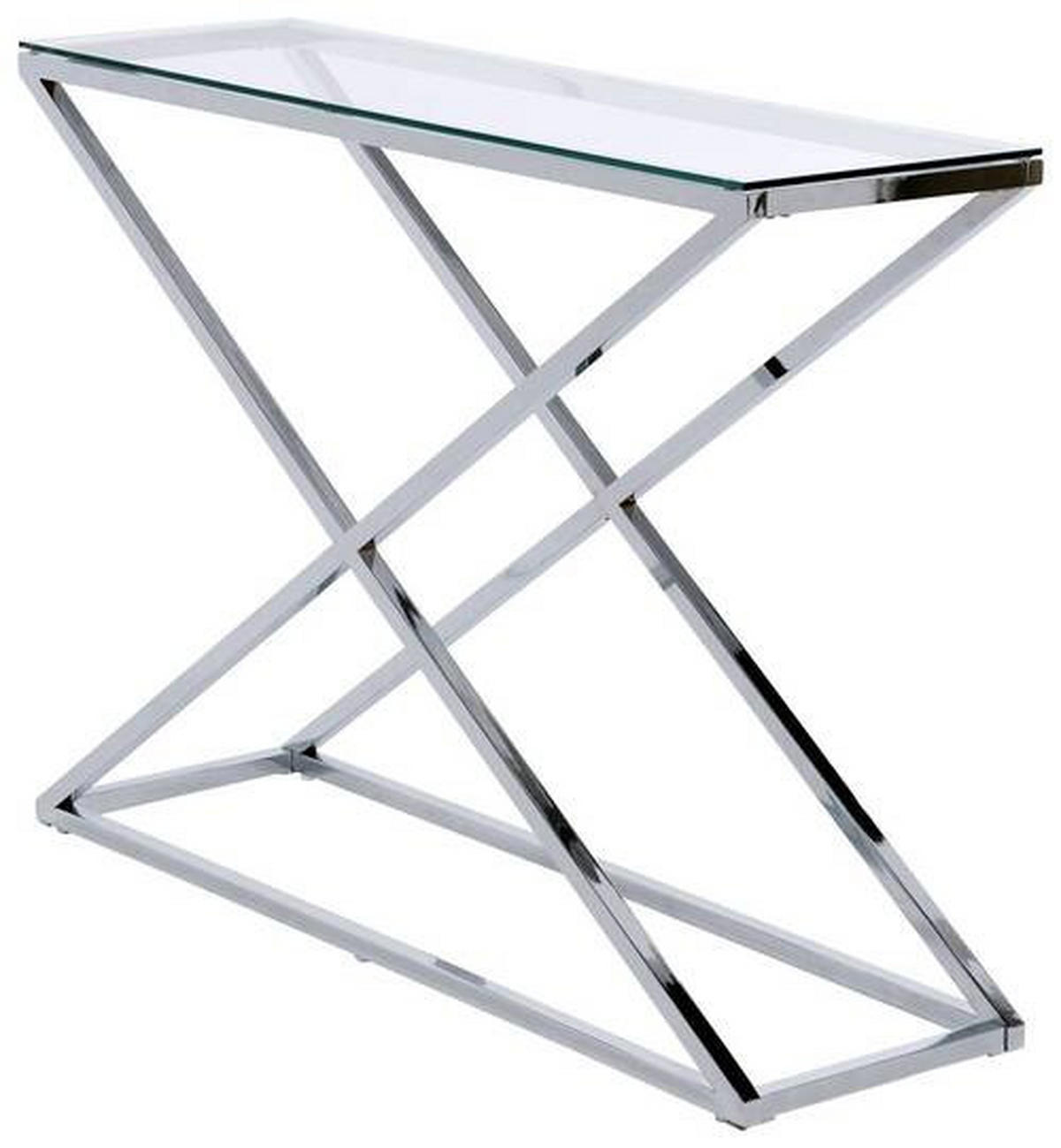 KONSOLENTISCH in Metall, Glas 100/30/74 cm   - Klar/Chromfarben, Modern, Glas/Metall (100/30/74cm) - Livetastic