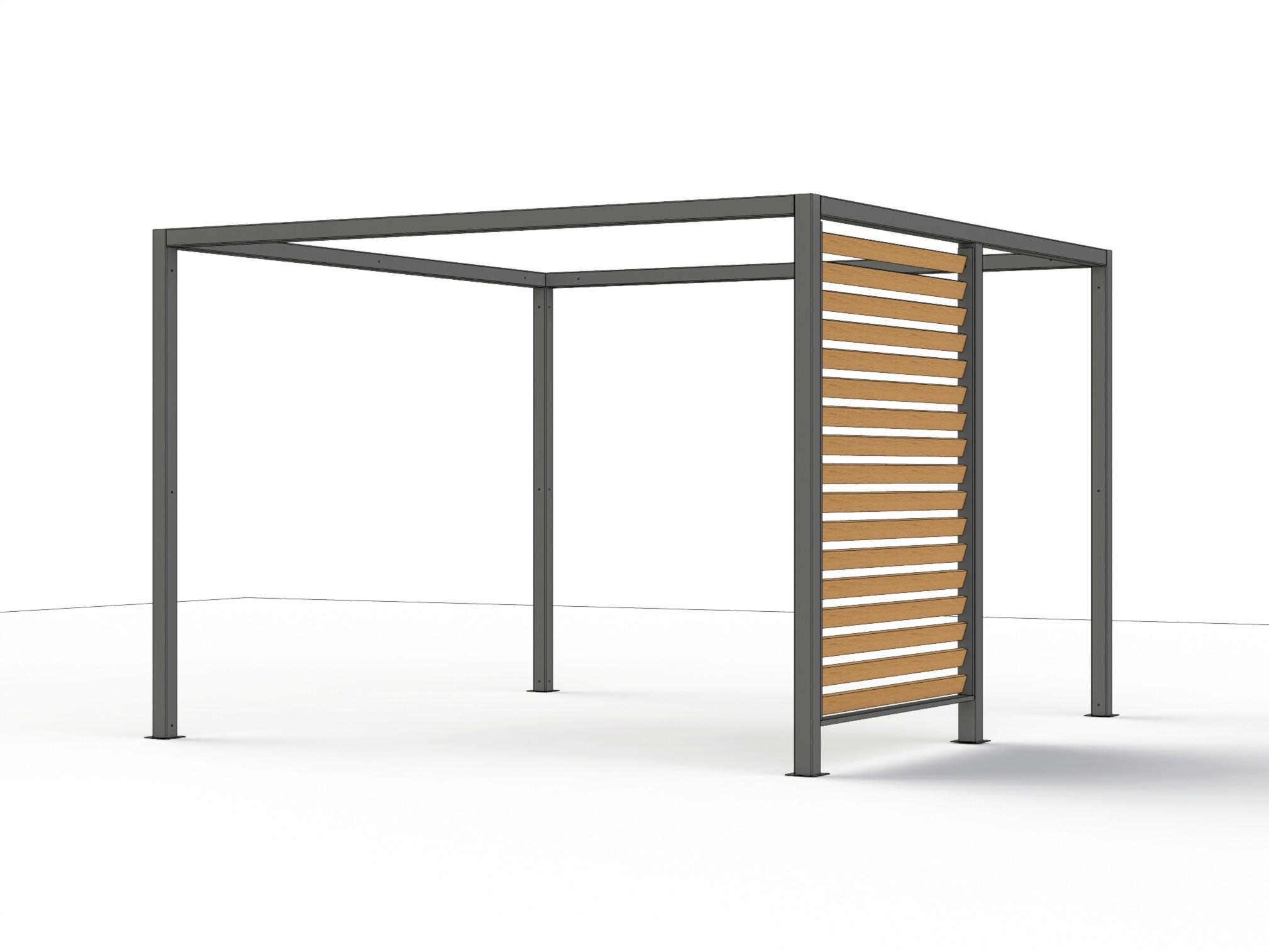 PAVILLON-SICHTSCHUTZ Holzoptik - Anthrazit/Braun, Basics, Metall (160/210/0,5cm) - Siena Garden
