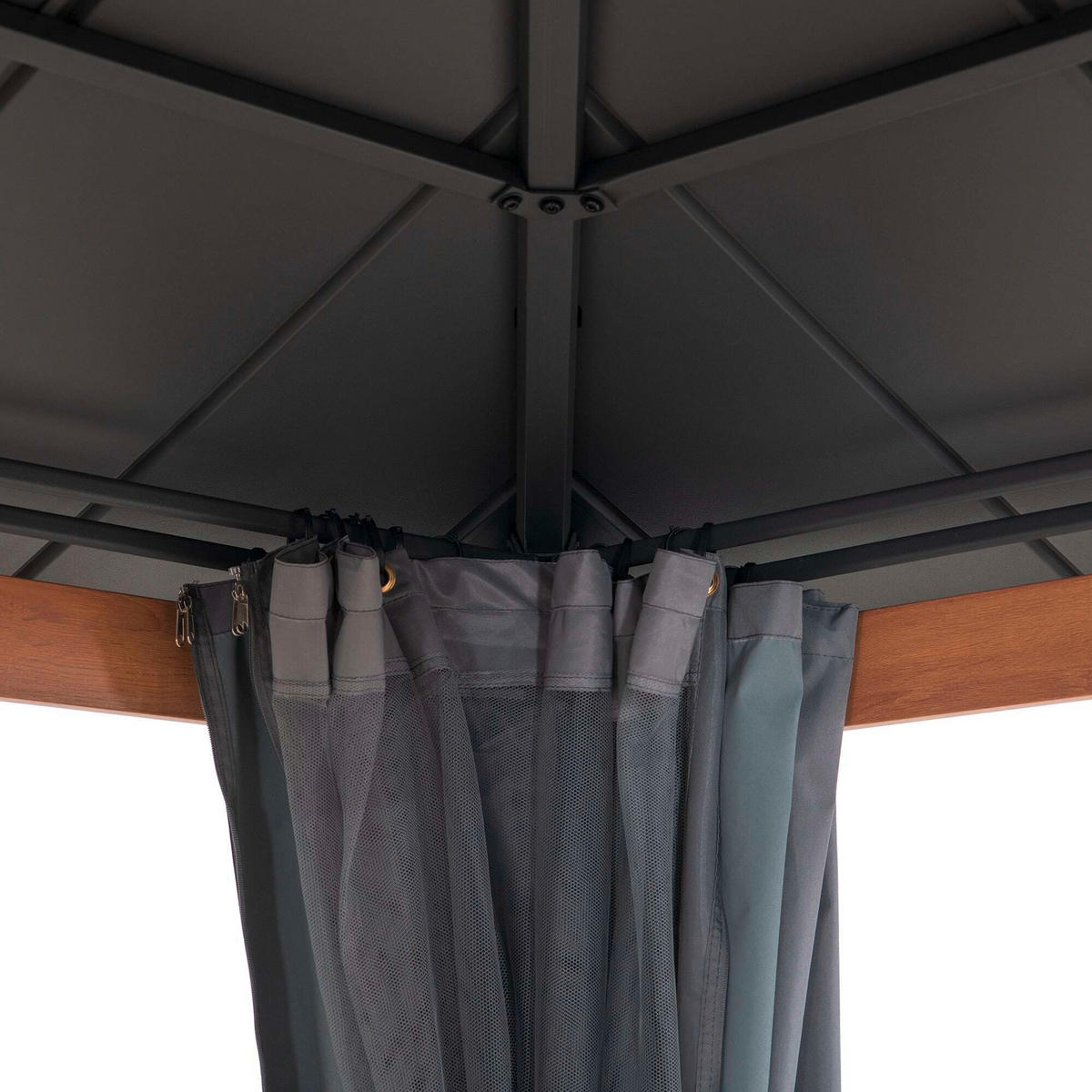 PAVILLON-SEITENTEIL   - Grau, Basics, Kunststoff (265/221cm) - Modante