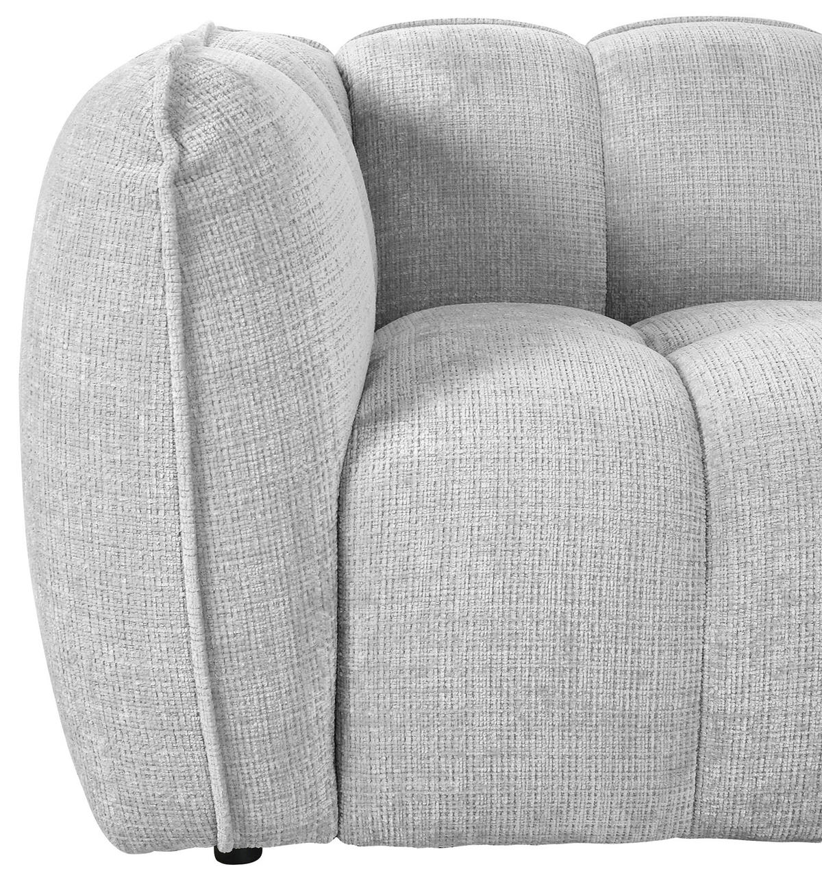ECKSOFA Hellgrau Chenille  - Hellgrau/Schwarz, KONVENTIONELL, Kunststoff/Textil (272/172cm) - Carryhome