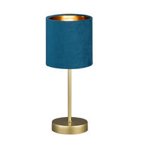 TISCHLEUCHTE - Türkis/Goldfarben, Design, Textil/Metall (13/34cm) - Fischer & Honsel