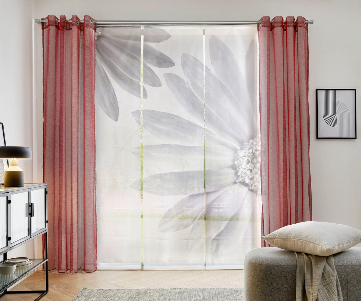 FLÄCHENVORHANG  3 Stück  halbtransparent  60/245 cm   - Silberfarben, Basics, Textil (60/245cm) - Novel