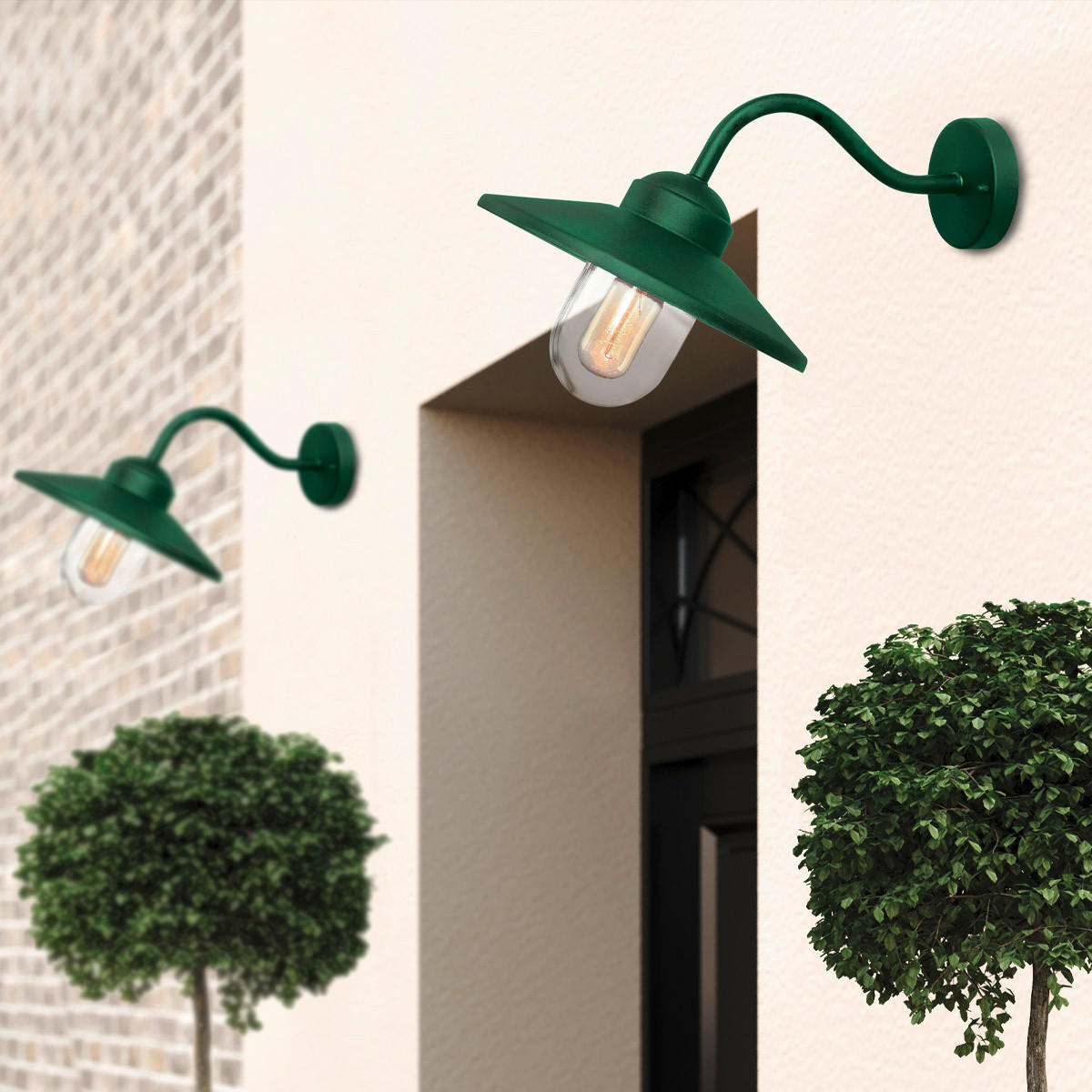 AUSSENWANDLEUCHTE - Grün, Konventionell, Glas/Metall (42/27.5/25.5cm) - Elstead Lighting