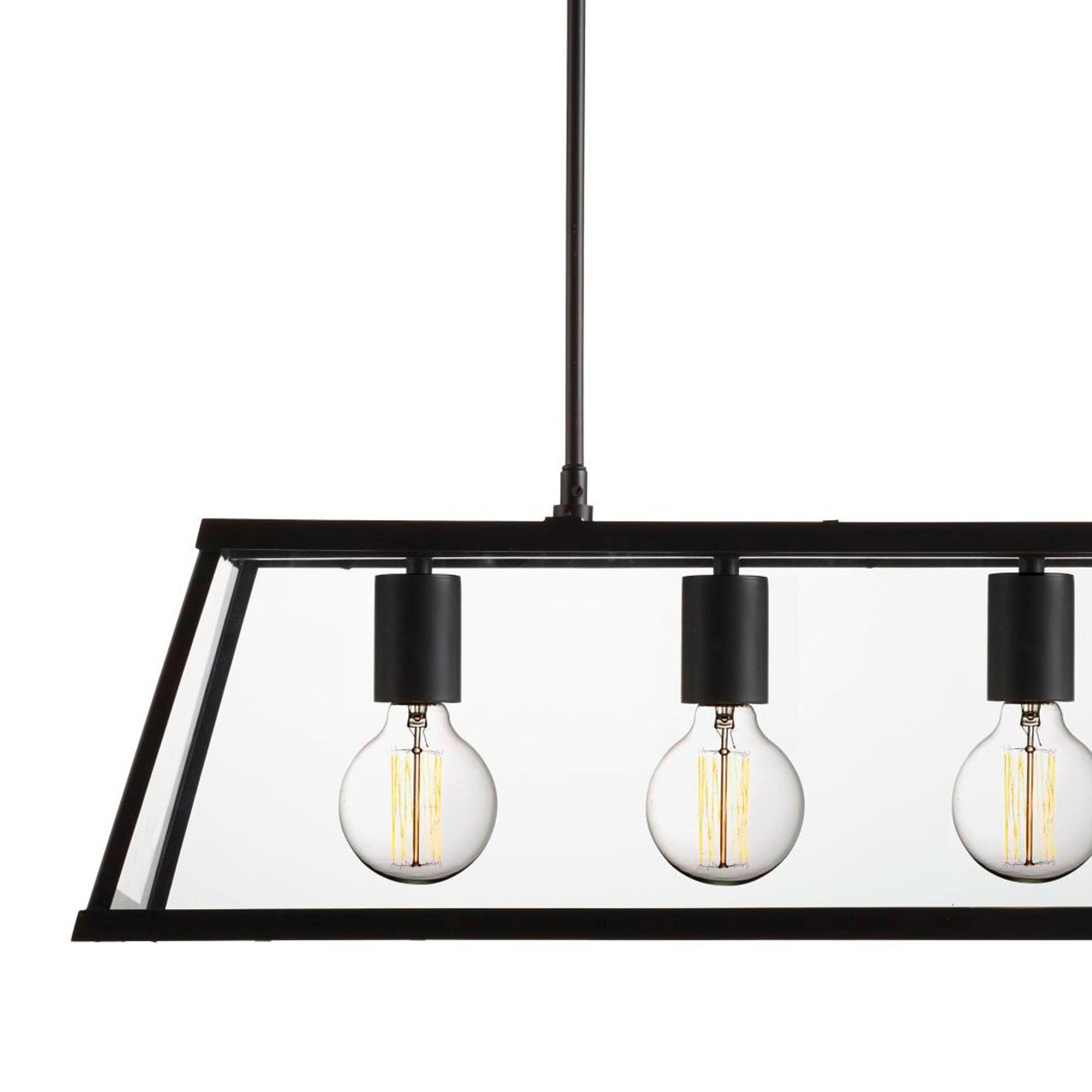 HÄNGLAMPA Voyager 90/100/20 cm  - svart, Modern, metall/glas (90/100/20cm)