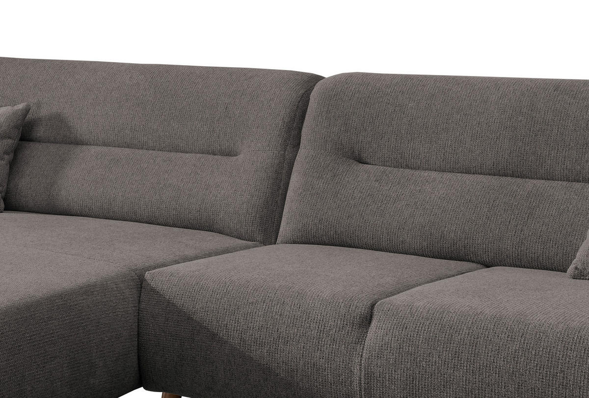 ECKSOFA in Chenille Graubraun  - Wildeiche/Graubraun, Modern, Holz/Textil (166/290cm) - MID.YOU