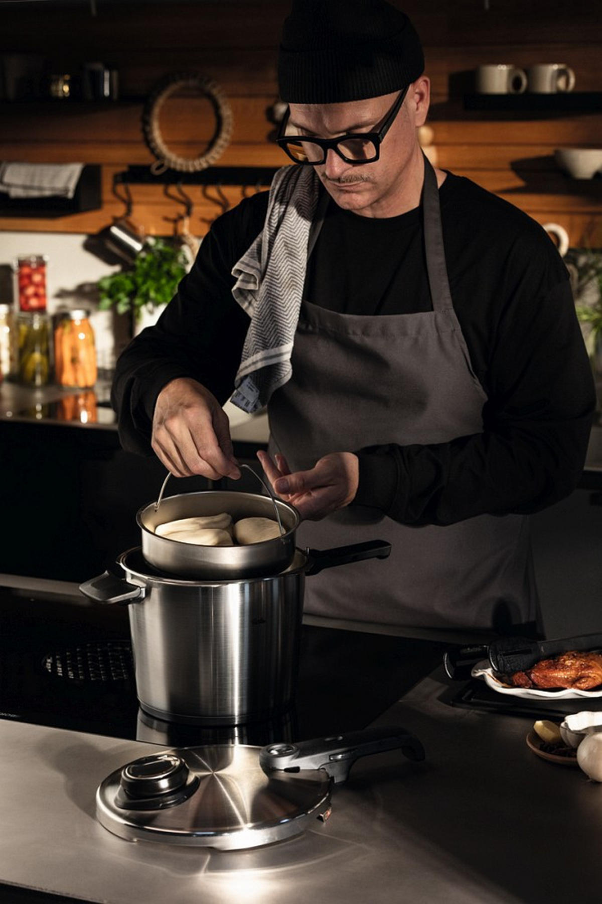 SCHNELLKOCHTOPF VITAVIT® PREMIUM satiniert 6.0 L  - Silberfarben, Basics, Metall (22cm) - Fissler