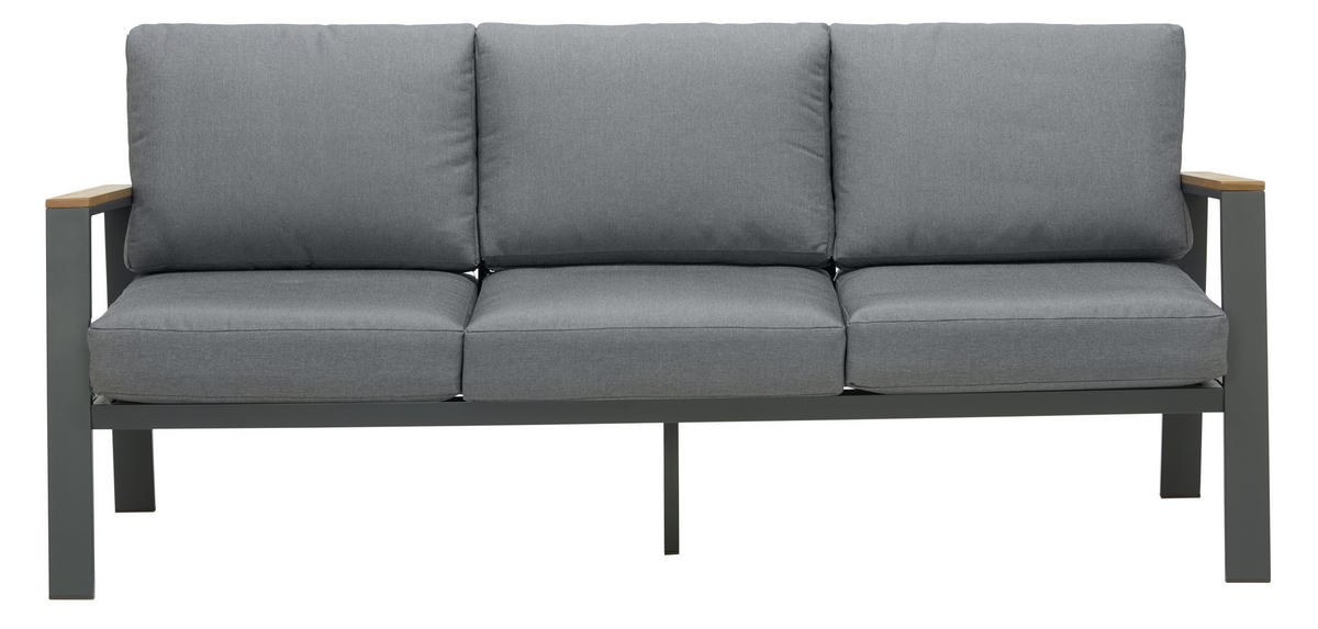 SOFA ZA BAŠTU  - siva/prirodna boja, Dizajnerski, drvo/metal (191/74/75cm) - Ambia Garden