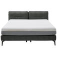 BOXSPRINGBETT 200/200 cm  in Dunkelgrau  - Dunkelgrau/Schwarz, Design, Textil/Metall (200/200cm) - Johann Jakob