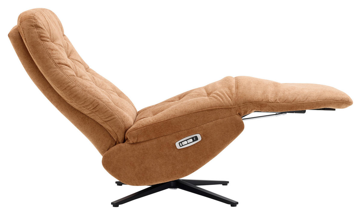 RELAXSESSEL NORA Webstoff    - Rostfarben/Schwarz, Design, Textil/Metall (68/113/84cm) - Livetastic