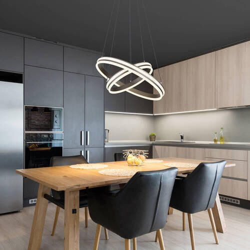 LED-HÄNGELEUCHTE 60/120 cm    - Klar/Titanfarben, Design, Kunststoff/Metall (60/120cm) - Globo