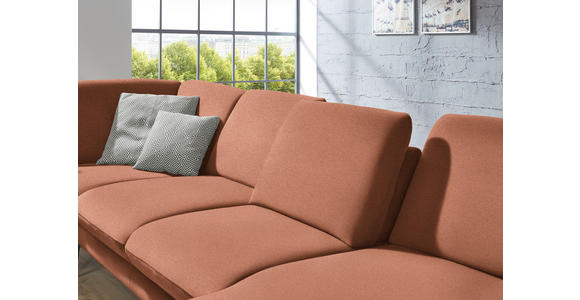 WOHNLANDSCHAFT in Webstoff Orange  - Schwarz/Orange, Design, Textil/Metall (208/344/180cm) - Dieter Knoll