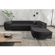 ECKSOFA in Lederlook Schwarz  - Chromfarben/Schwarz, KONVENTIONELL, Textil/Metall (278/224cm) - Carryhome