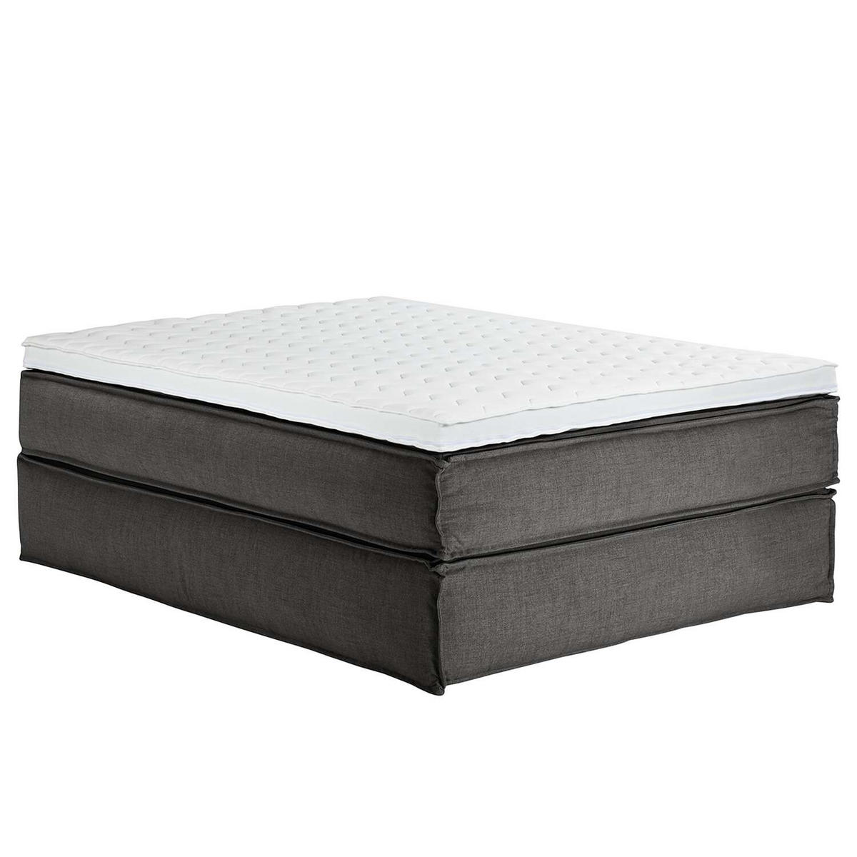 BOXSPRINGBETT 140/200 cm  in Anthrazit  - Anthrazit/Schwarz, Design, Textil (140/200cm) - home24