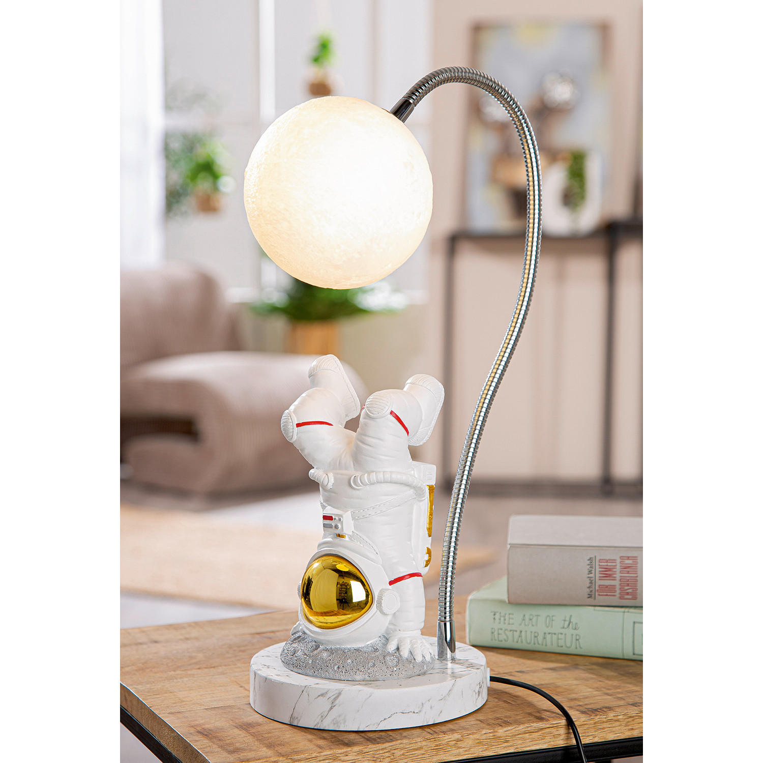 TISCHLEUCHTE - Multicolor/Weiß, Basics, Kunststoff (25/42/15cm)