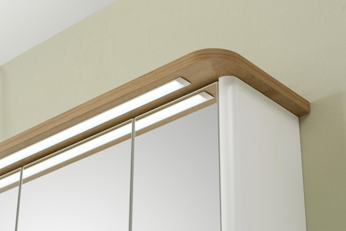 TÜKRÖS SZEKRÉNY 80/72/20 cm  - króm/tölgyfa, Konventionell, faalapú anyag/Üveg (80/72/20cm) - Xora